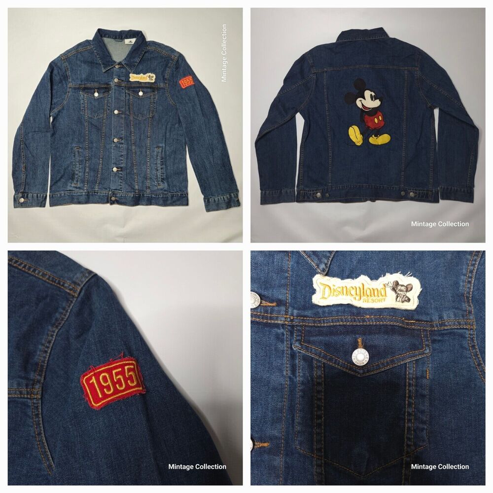 Walt Disney World Resort Embroidered Mickey Mouse 1955 Denim Jacket Size Large